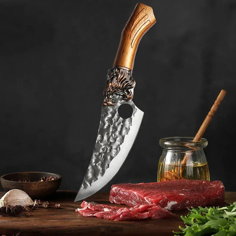 Professional Stainless Steel Chef Knife Set 7-Piece Handmade Forged Replaceable Blade Butcher Kitchen Scissors Super Sharp Bone Picking Duck Fish Cutter WardBoyzPROShop