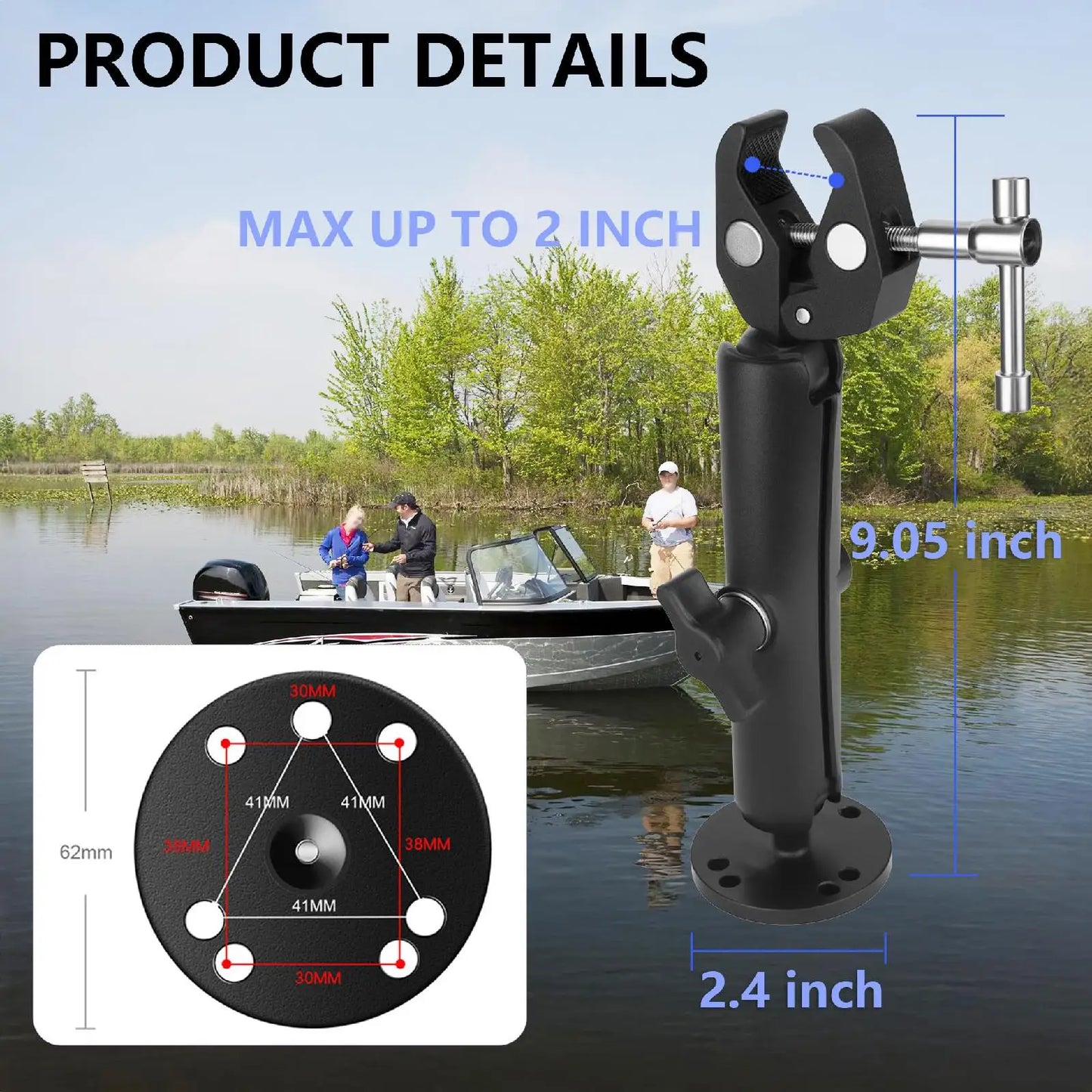 1 PcTrolling Motor Stabilizer Support Parts for Flat Bottom Boats Boating Sports Outdoor Sports Boating Sailing Boat Easy to Use