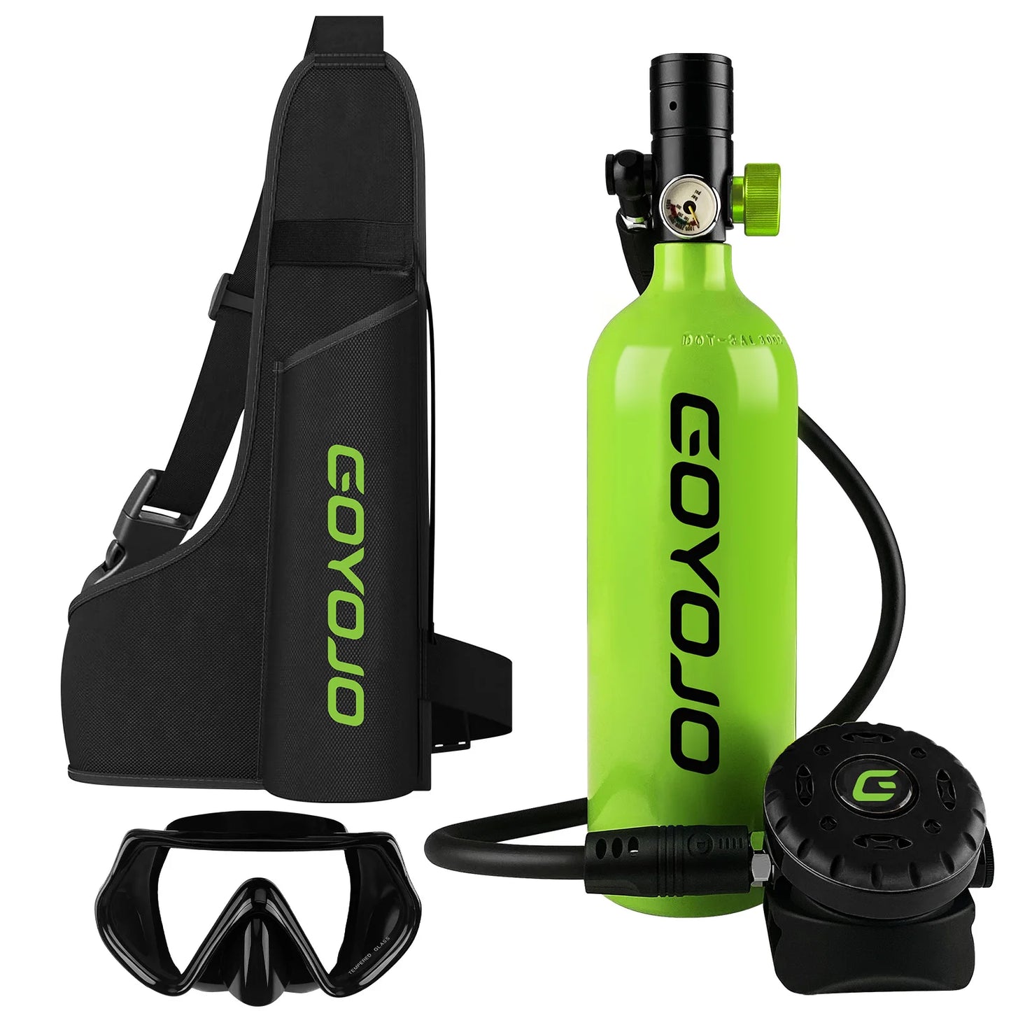 1L Mini Scuba Tank with Diving Mask Portable 15 Minutes Underwater Air Tank Breathing Gear for Scuba Diving DOT Certified