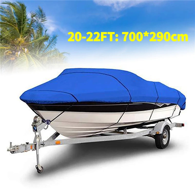 Heavy Duty Fishing Ski Boat Cover for 11-13' 14-16' 17-19' 20-22' V-Hull Waterproof Sunproof UV Protector Boat Mooring Cover