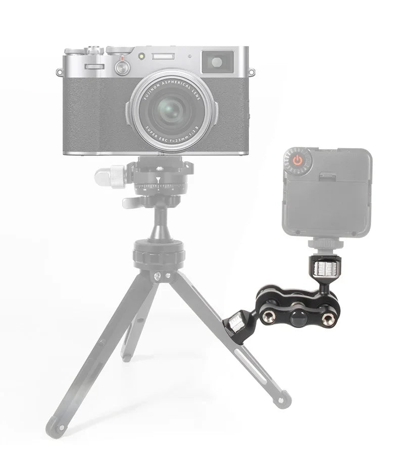 BEXIN TM-5 Articulating Magic Arm with Dual Ball Head for Tripod Phone Clip 1/4" Screw for LED Light LCD Monitor Microphone