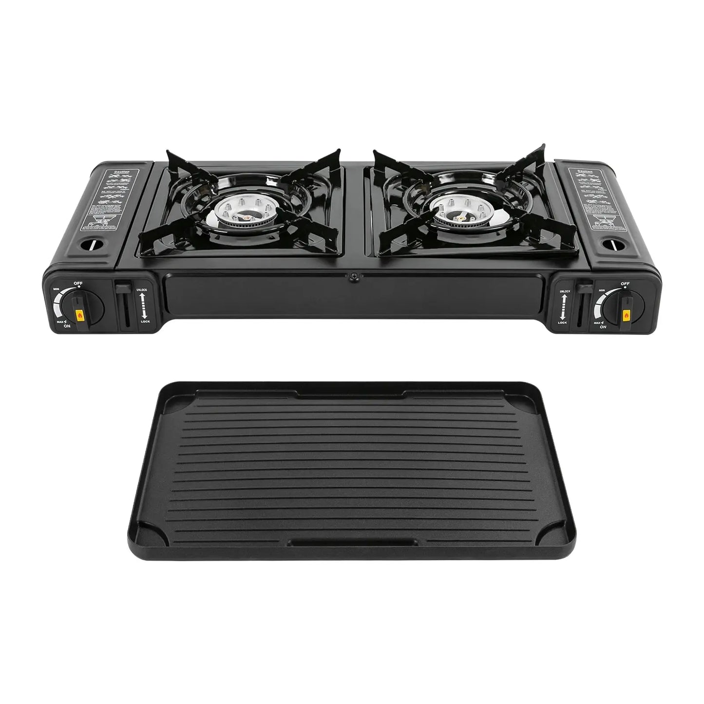 Double Head Barbecue Gas stove with Baking Tray Home Application Home Outdoor WardBoyzPROShop