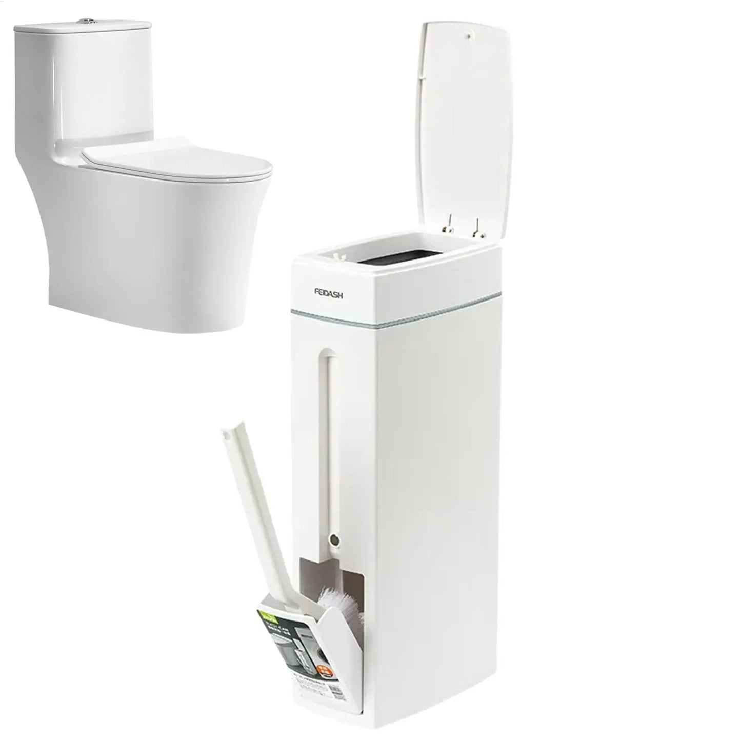 Trash Can For Bathroom Crevice Space Saving Press Trash Can With Toilet Brush Narrow Garbage Can Litter Bin Garbage Container