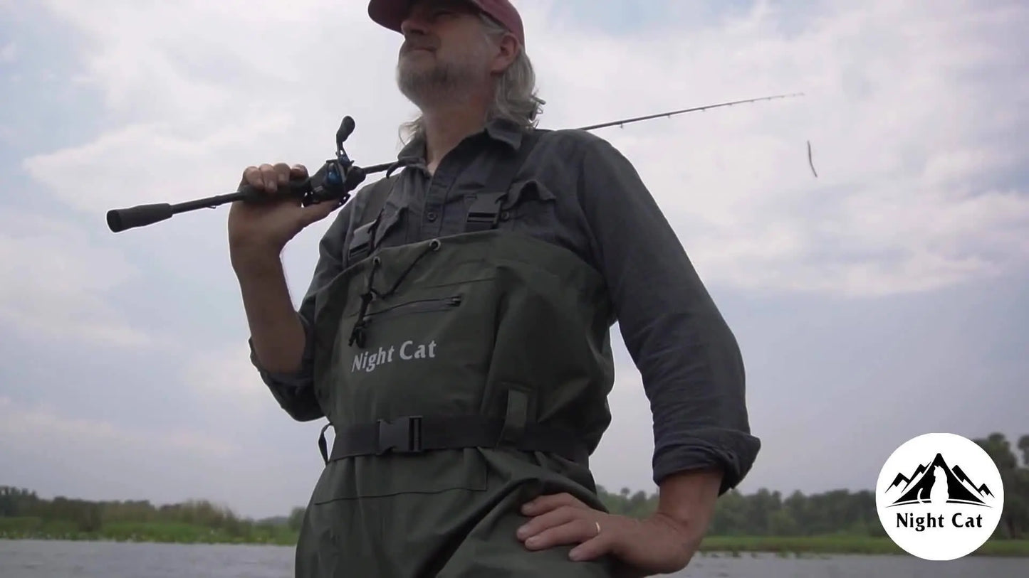 Waterproof Night Cat Fishing Waders - Breathable Chest Wader Boots for Men and Women - Size 6 to 14, Lightweight, Bootfoot, Belted, and Durable for Hunting and Fishing Adventures WardBoyzPROShop