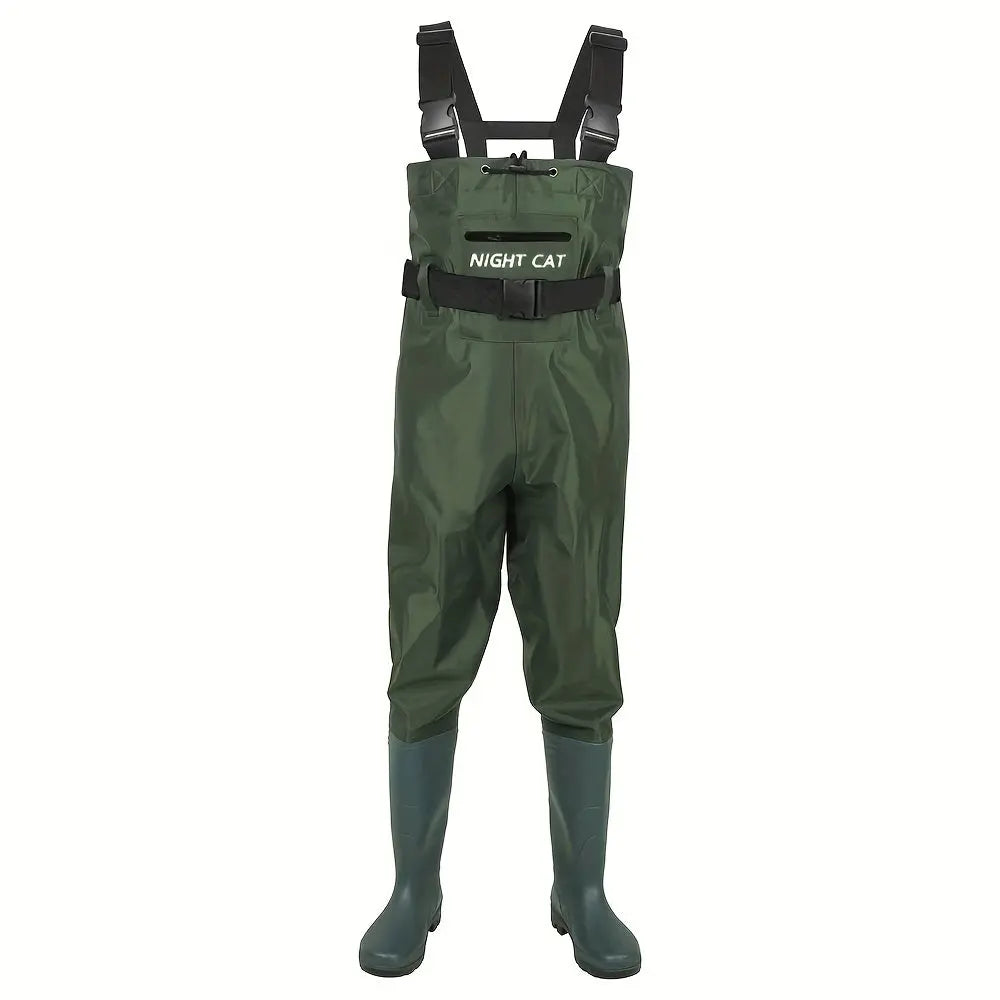 Waterproof Night Cat Fishing Waders - Breathable Chest Wader Boots for Men and Women - Size 6 to 14, Lightweight, Bootfoot, Belted, and Durable for Hunting and Fishing Adventures WardBoyzPROShop