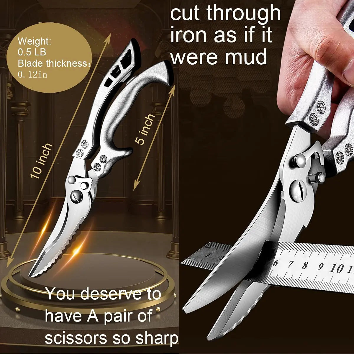 Professional Stainless Steel Chef Knife Set 7-Piece Handmade Forged Replaceable Blade Butcher Kitchen Scissors Super Sharp Bone Picking Duck Fish Cutter WardBoyzPROShop