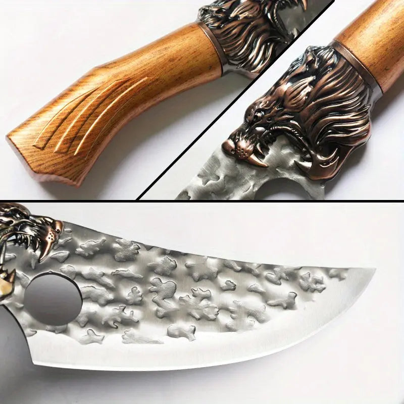 Professional Stainless Steel Chef Knife Set 7-Piece Handmade Forged Replaceable Blade Butcher Kitchen Scissors Super Sharp Bone Picking Duck Fish Cutter WardBoyzPROShop