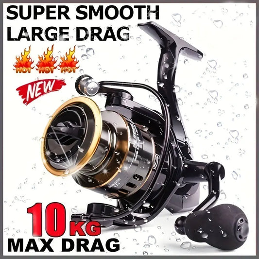 1pc HE1000-7000 Spinning Reel, Metal Cup And Metal Rocker Arm, 5.2:1 Gear Ratio, Smooth And Sensitive, Fishing Reel For Freshwater Saltwater WardBoyzPROShop