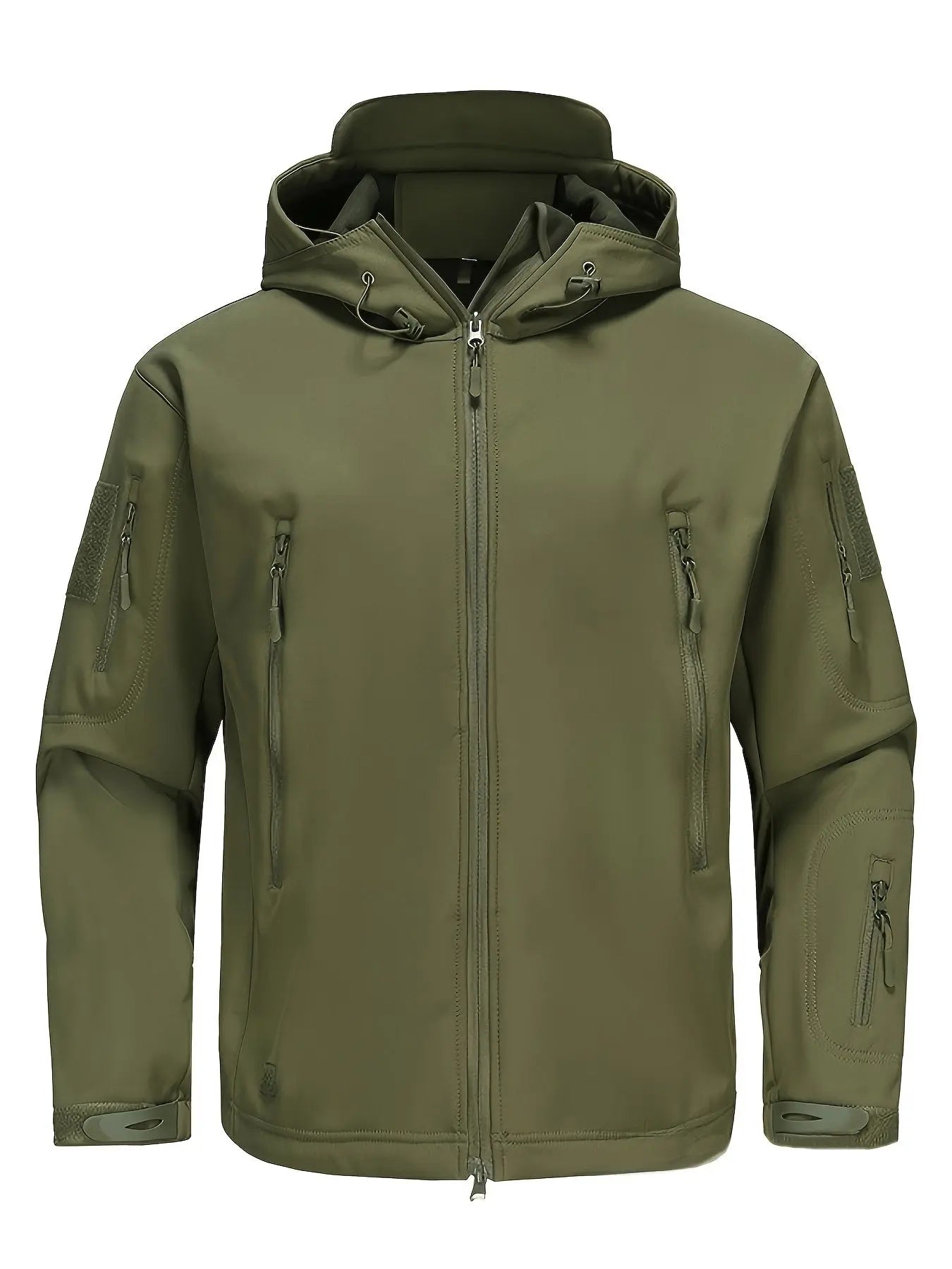 Water-resistant Camouflage Hooded Fleece Jacket and Pants Set for Men Multi-Pocket Design Ideal for Outdoor Wear Autumn and Winter WardBoyzPROShop