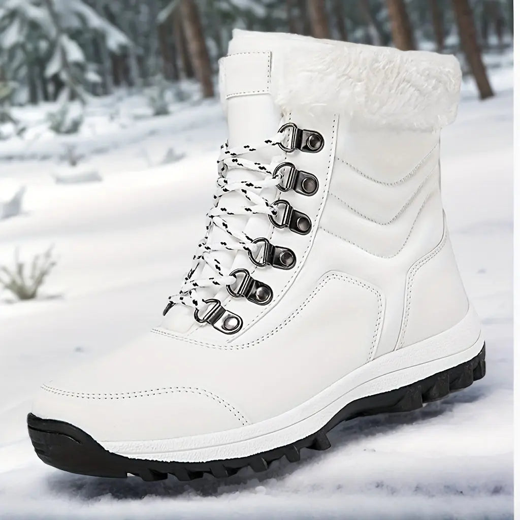 Womens Snow Boots Mid-Calf Winter Boots Fur Lined Non-Slip Warm Boots For Work Hiking Outdoor Waterproof Warm WardBoyzPROShop