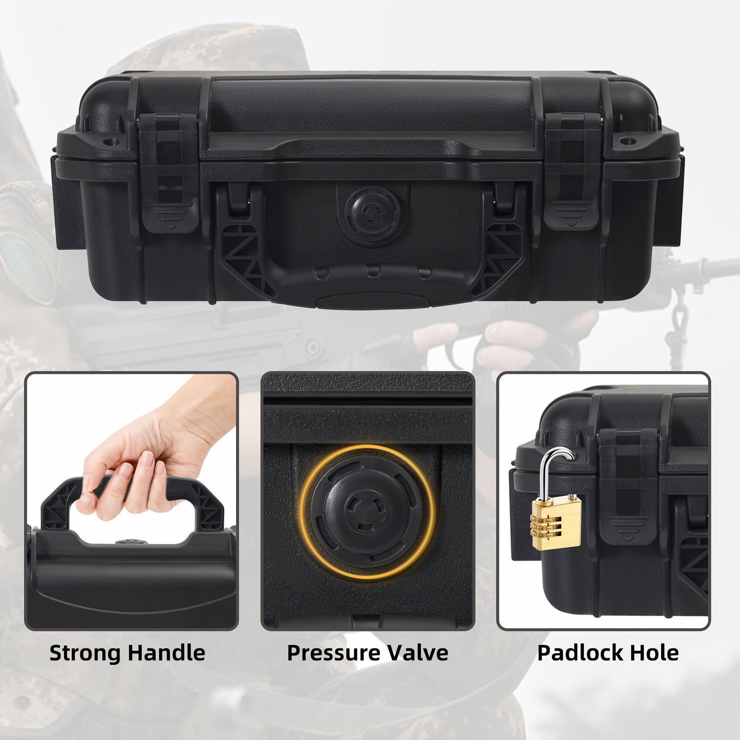 Lockable Hard Shell Gun Case - Durable Firearm & Ammo Storage Box for 9x19mm, 9mm Luger, 380ACP, 38 S&W, 32 S&W,.40 S&W (Case Only) WardBoyzPROShop