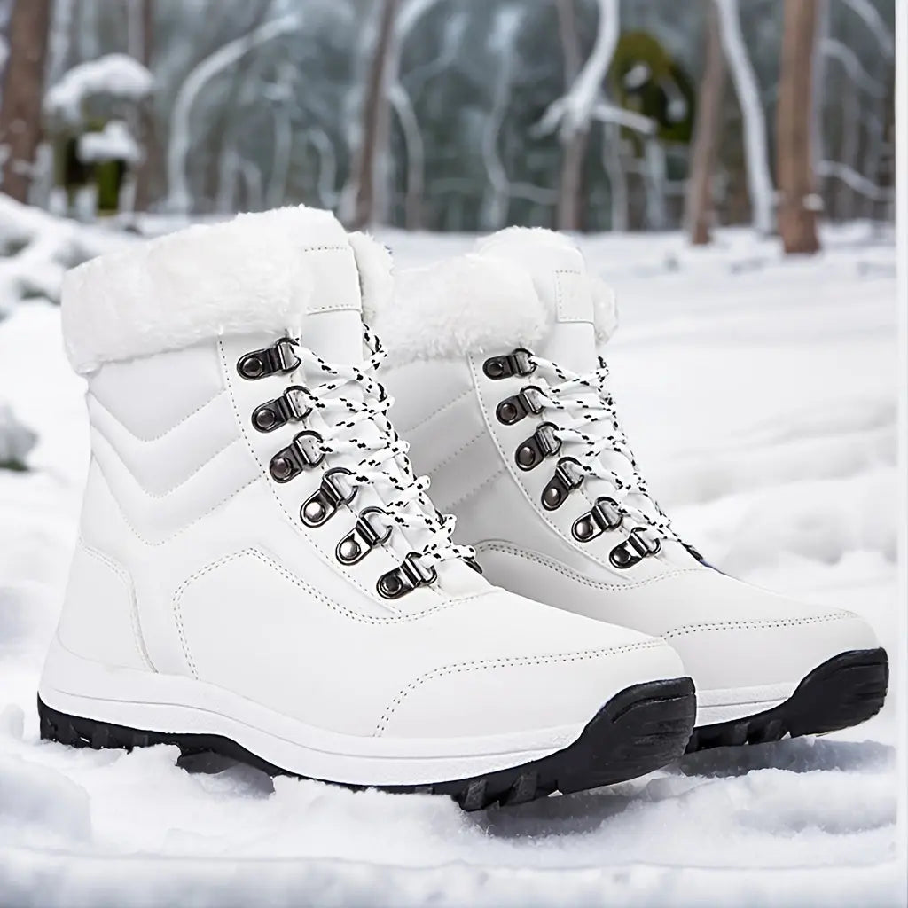Womens Snow Boots Mid-Calf Winter Boots Fur Lined Non-Slip Warm Boots For Work Hiking Outdoor Waterproof Warm WardBoyzPROShop