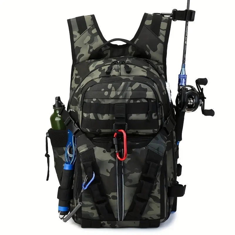 1pc Premium Fishing Backpack - Spacious Storage for Bait, Hooks, Line & Reels - Durable, Portable, Perfect for Outdoor Fishing Adventures WardBoyzPROShop