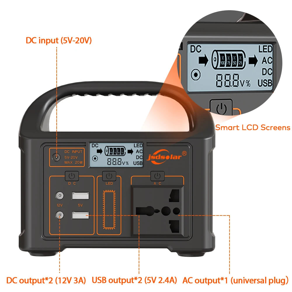 24000mAh Power Station 100W LiFePO4 Solar Generator Portable Power Station UPS Emergency Energy Storage Supply for Camping RV WardBoyzPROShop