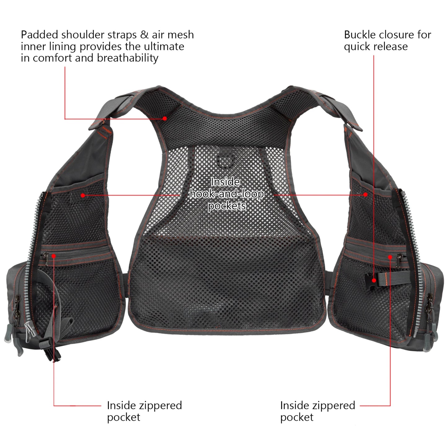 Bassdash FV09 Fly Fishing Vest for Youths Kids Adjustable Size with Multiple Pockets Trout Bass Fishing Gear