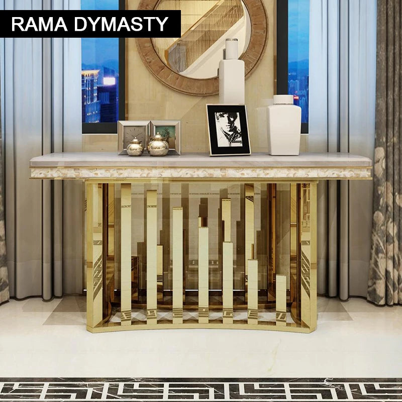 High quality Sofa Tables Golden Porch European Style Marble Nordic Living Room Door Entry stainless steel Art