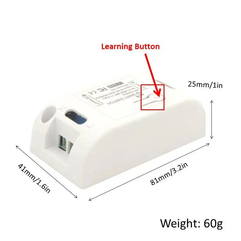 433Mhz Smart Light Switch LED Push Button Switch Universal Wireless Remote Control AC90~250V 10A 1CH Relay controller for Lamp WardBoyzPROShop