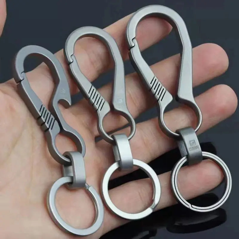 High-End Titanium Keychain Luxury Men Car Key Chain Key Ring Ultra Lightweight EDC Carabiner Holder The Best Gift For Men WardBoyzPROShop