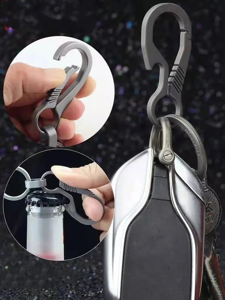 High-End Titanium Keychain Luxury Men Car Key Chain Key Ring Ultra Lightweight EDC Carabiner Holder The Best Gift For Men WardBoyzPROShop