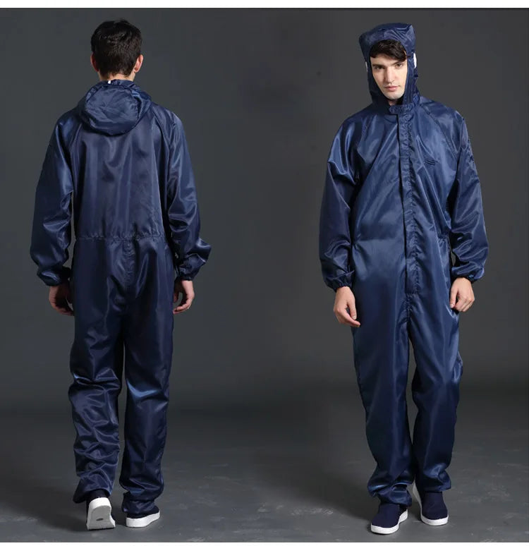 One-piece Coveralls Clean Clothes Hood Cleanroom Garments Clean Food Dust-proof Paint Work Clothing Unisex Protective Overalls