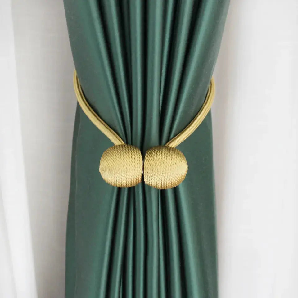 BELAVENIR 2Pcs Magnetic Curtain Tieback High Quality Clip Curtains Buckle Holder Decorative Home Polyester Curtains Accessories WardBoyzPROShop