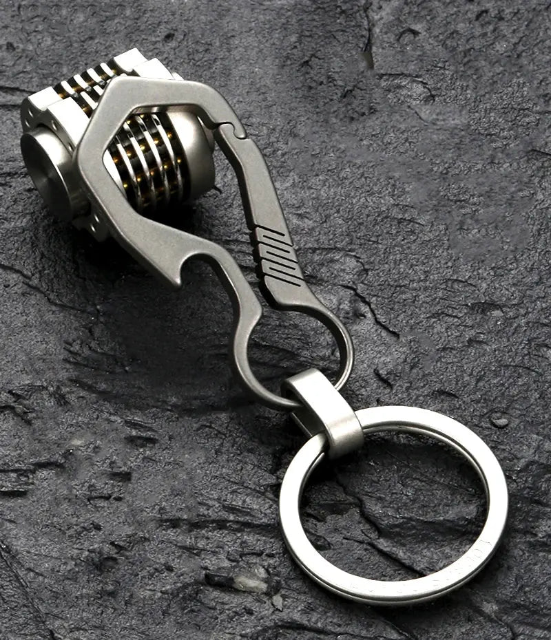 High-End Titanium Keychain Luxury Men Car Key Chain Key Ring Ultra Lightweight EDC Carabiner Holder The Best Gift For Men WardBoyzPROShop