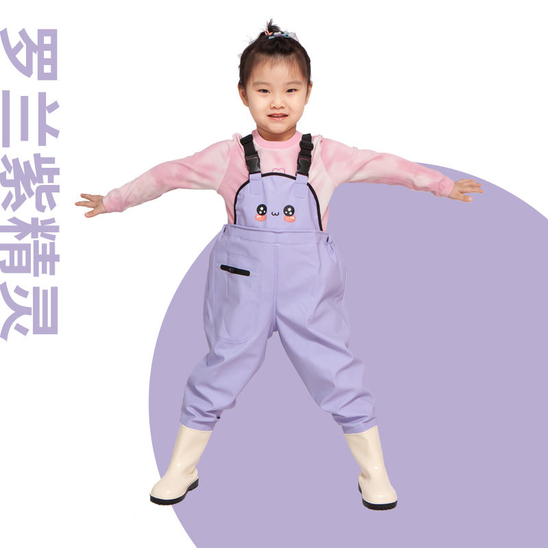 Ganhai Equipment Children's Playing Water Suit Wading Waterproof Pants Kindergarten Beach Fish Strap Rain Shoes Water Pants