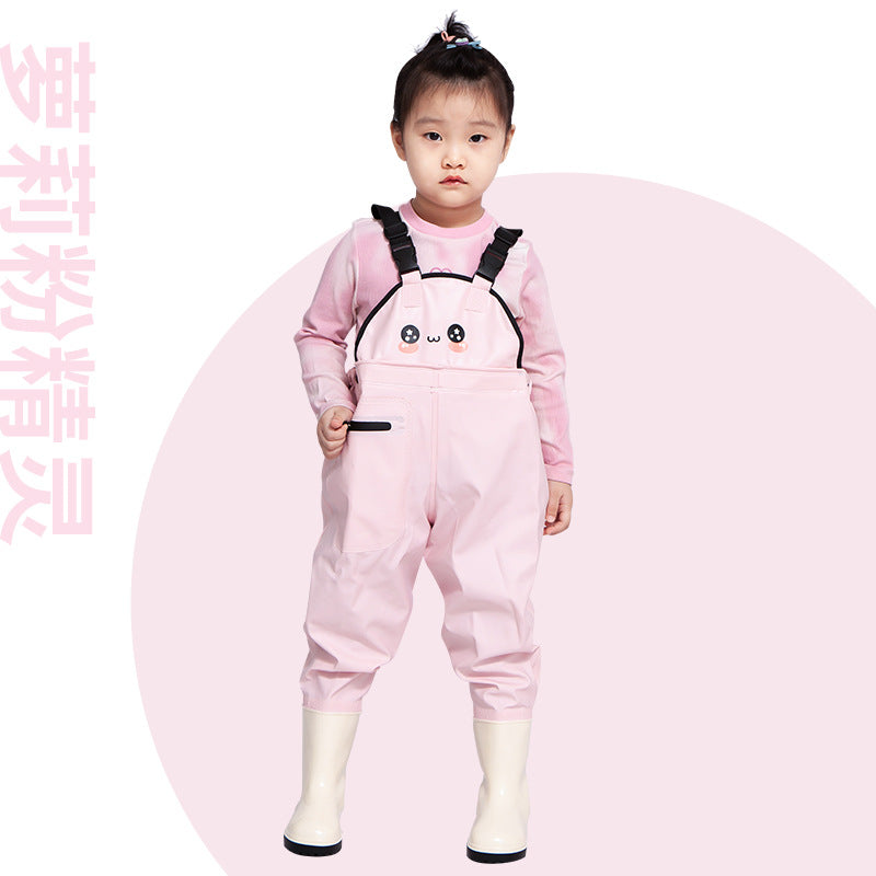 Ganhai Equipment Children's Playing Water Suit Wading Waterproof Pants Kindergarten Beach Fish Strap Rain Shoes Water Pants