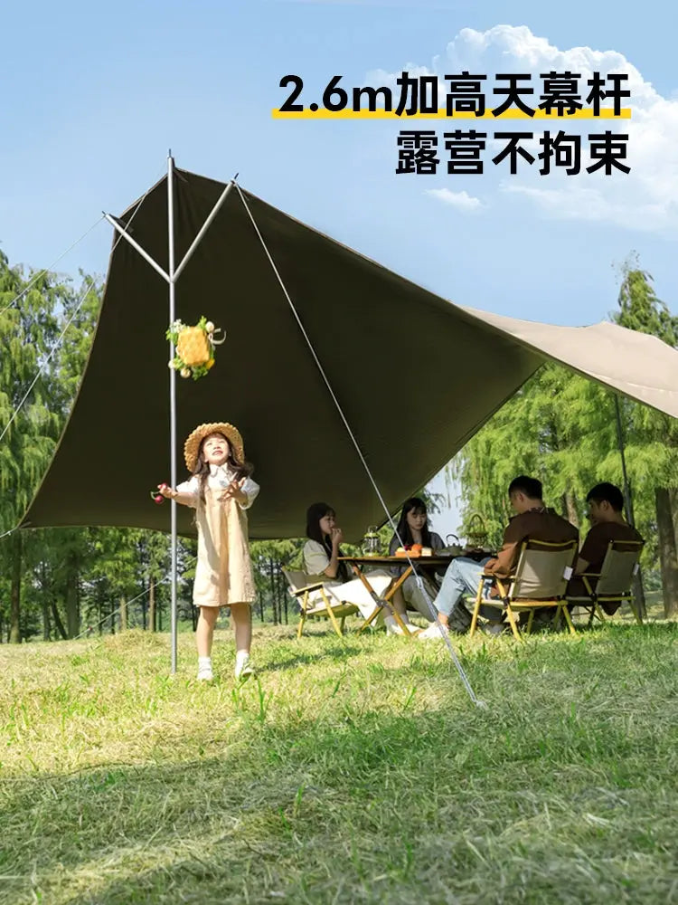 Camel Trident Canopy Tent Outdoor Large Camping Vinyl Curtain Sunscreen Beach Sunshade Full Set Instrument WardBoyzPROShop