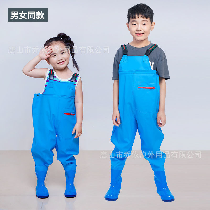 Ganhai Equipment Children's Playing Water Suit Wading Waterproof Pants Kindergarten Beach Fish Strap Rain Shoes Water Pants