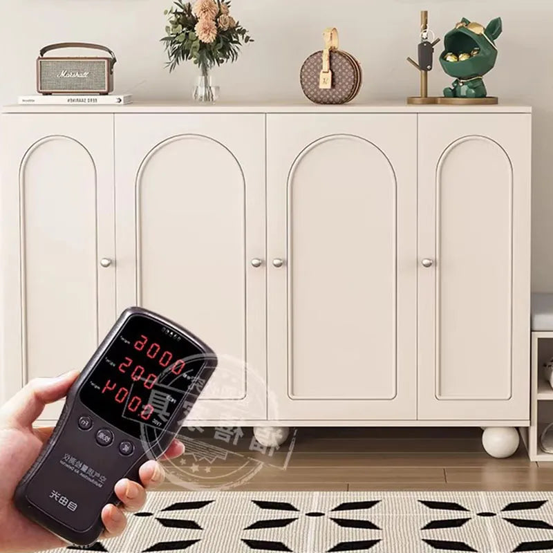 Home porch indoor entrance door shoe cabinet porch cabinet small size large capacity rattan solid wood locker.
