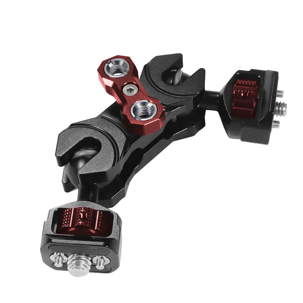 New Upgraded Universal Adjustable Double ballhead 1/4 to 3/8 Magic Arm Monitor Bracket DSLR Cameras Cage Accessories Support 5kg
