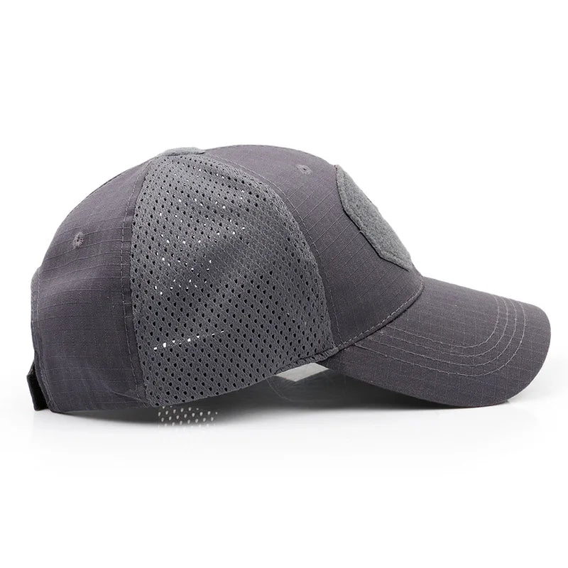 2024 New Summer Camouflage Skull Baseball Mesh Cap Adjustable Airsoft Outdoor Tactical Hiking Casquette Hats For Men Women