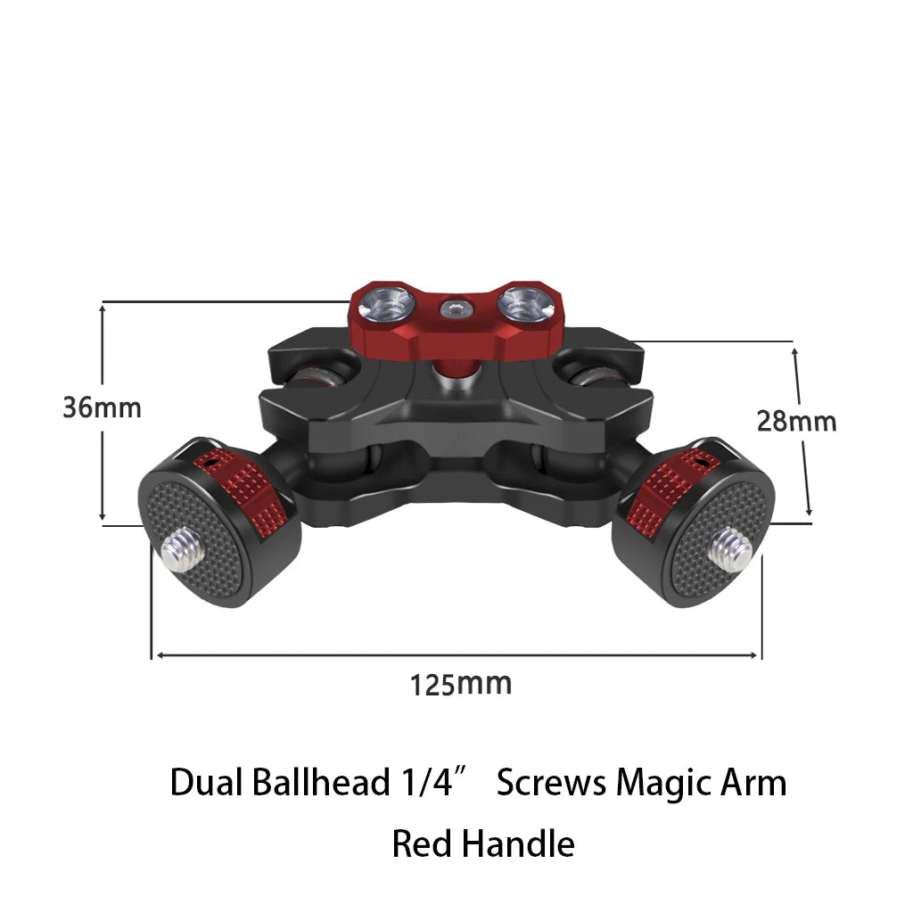New Upgraded Universal Adjustable Double ballhead 1/4 to 3/8 Magic Arm Monitor Bracket DSLR Cameras Cage Accessories Support 5kg
