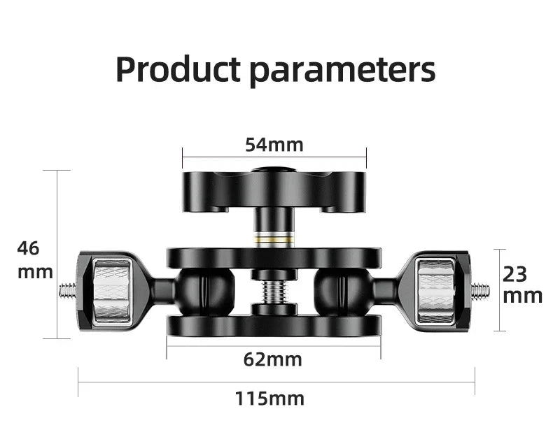 BEXIN TM-5 Articulating Magic Arm with Dual Ball Head for Tripod Phone Clip 1/4" Screw for LED Light LCD Monitor Microphone