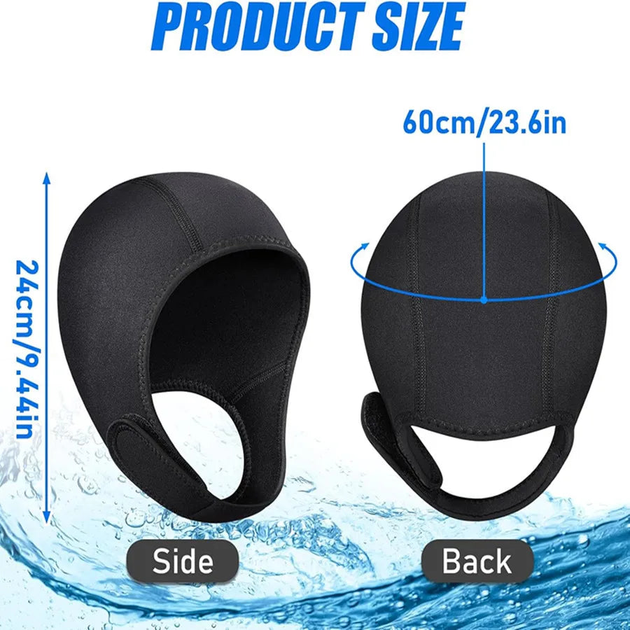 3MM Neoprene Diving Hood Waterproof Hat Wetsuit Hood Swimming Cap Suit Surf Scuba Diving Cap Surf Fishing Spearfishing Kitesurf