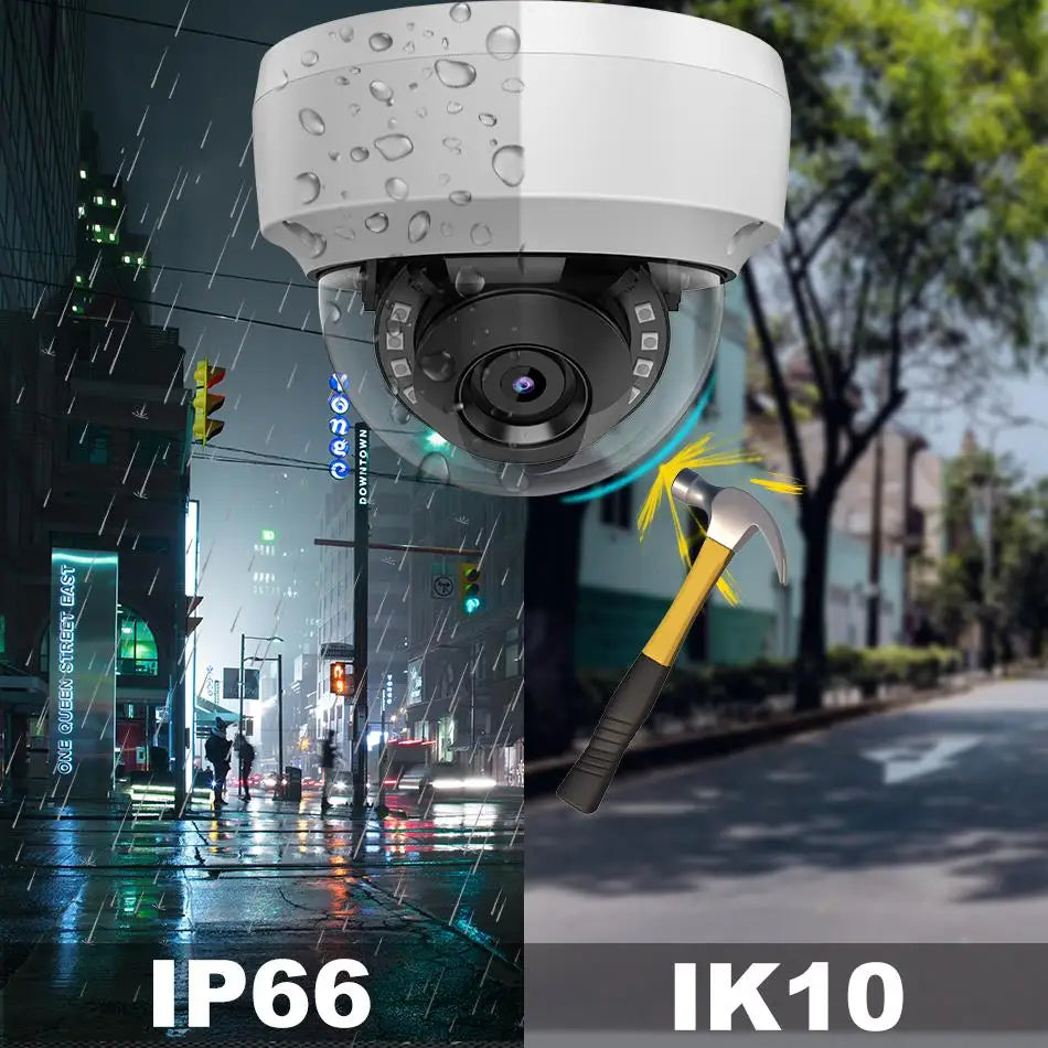 6MP 8MP Dome IP Camera Built-in Mic IR30m Human Vehicle Detection Plug&play with HIK NVR APP Remote Hikvision Compatible Serice