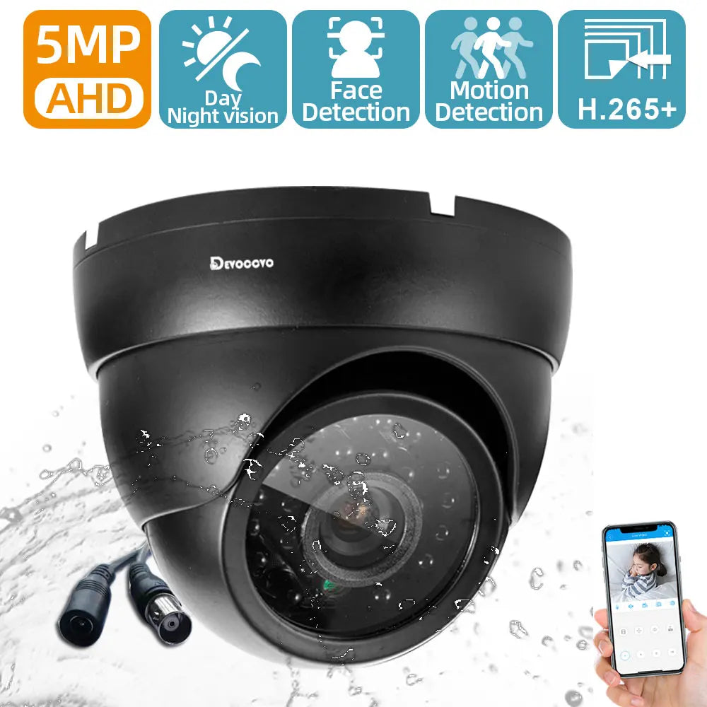 Home Metal CCTV Analog Dome Security Camera BNC 5MP Ourdoor Waterpfoo XMEYE Face Detection AHD Video Surveillance Camera System