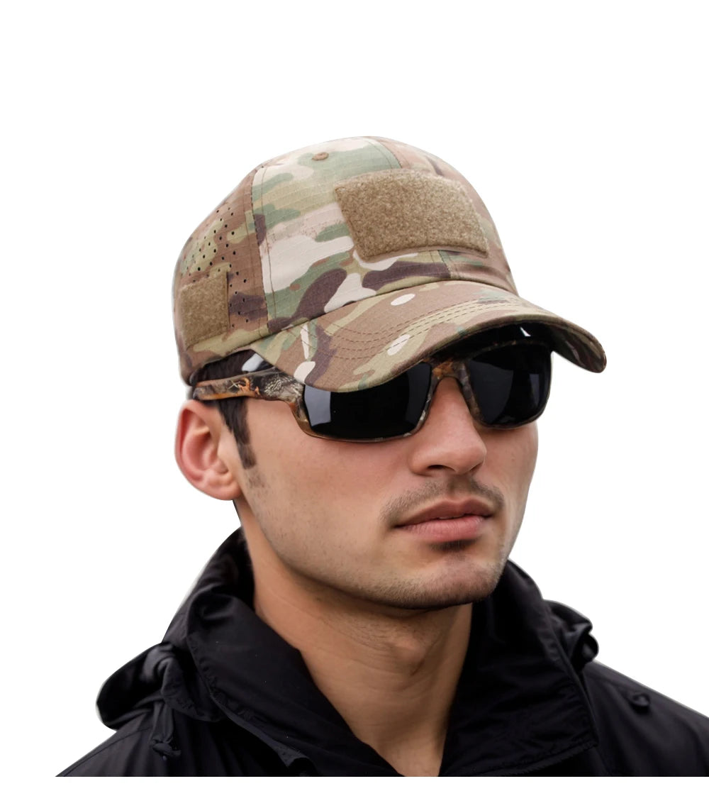Unisex Camouflage Outdoor Baseball Cap Breathable Sun Protection Hat For Hunting Hiking Running Fishing Camping