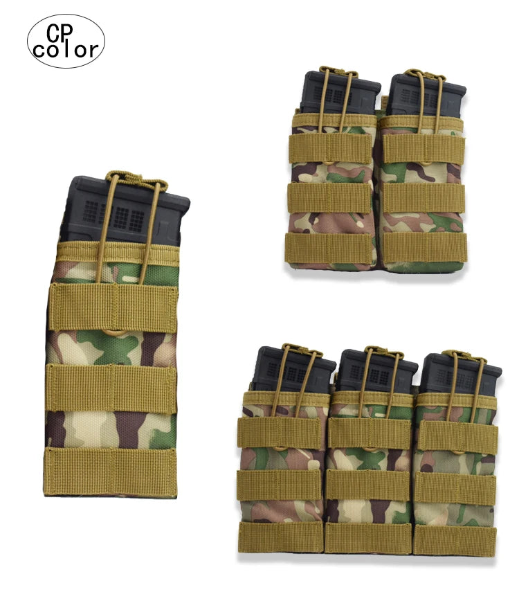 Open Top Single/Double/Triple Molle Magazine Pouch Tactical Pouch Paintball Airsoft Magazine Cartridge Bag Hunting Accessories