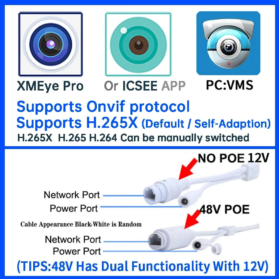 5MP POE IP Dome Camera with Audio Mic - Full Color RGB Day/Night Vision, 4MP HD, DC12V/48V POE, H.265, ONVIF, XMEYE Indoor Home