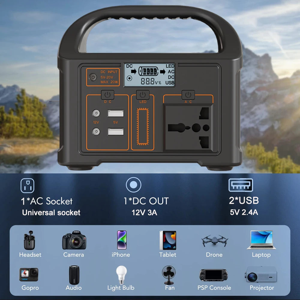 Gaiaray 100W Portable Power Station 24000mAh LiFePO4 Charging Energy Station Solar Generator AC110V 220V Power Bank for Camping WardBoyzPROShop