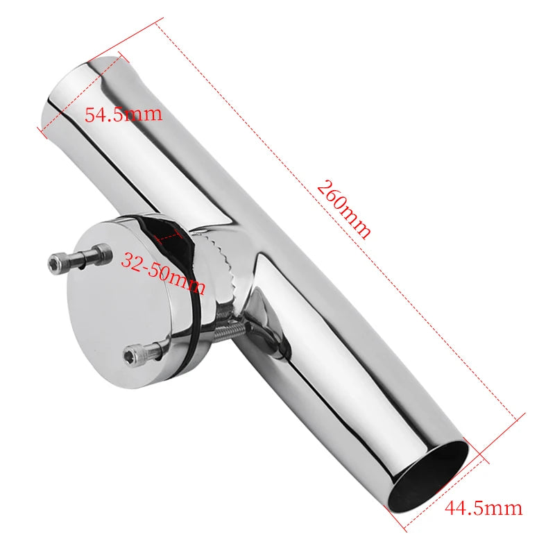 Marine Adjustable Fishing Rod Holder Stainless Steel 360 Degrees Rotation Clamp-on Rail 19-26mm/25-32mm/32-50mm Boat Accessories