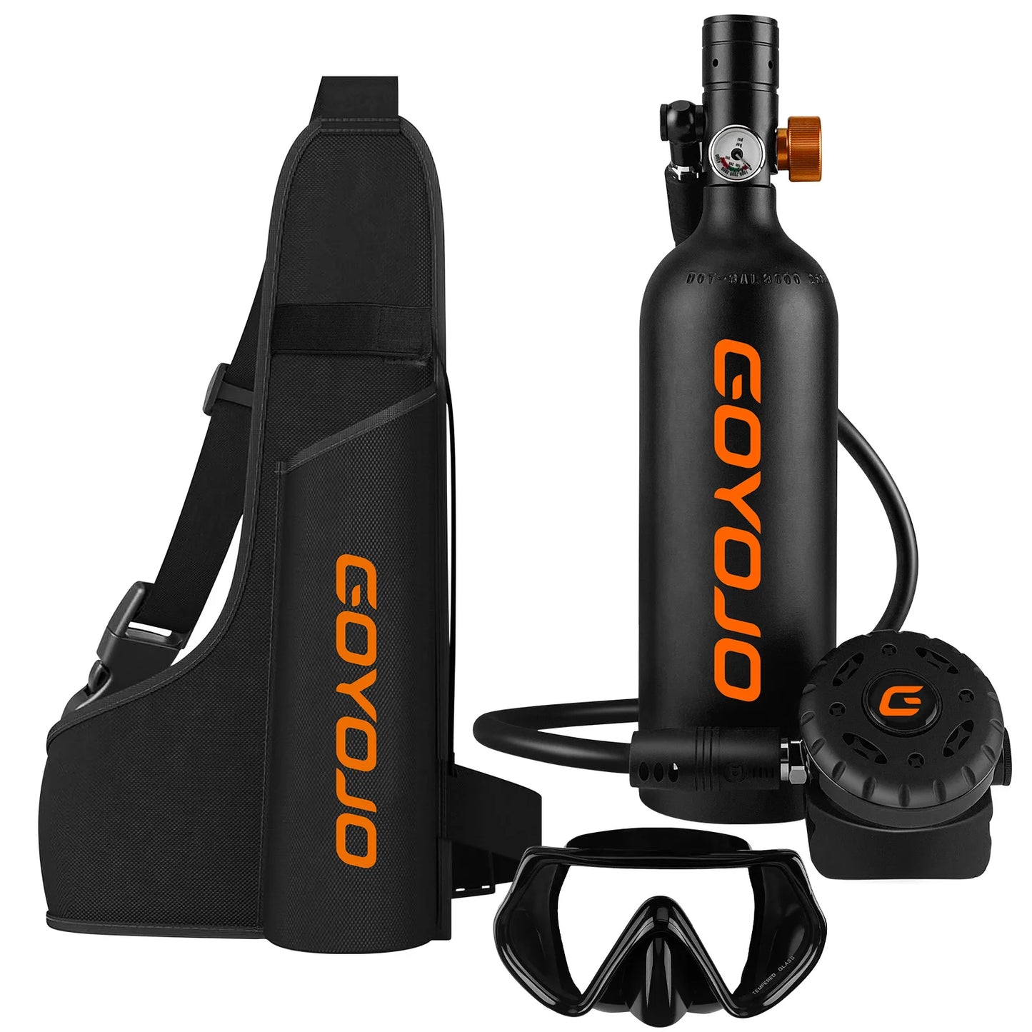 1L Mini Scuba Tank with Diving Mask Portable  15 Minutes Underwater Air Tank Breathing Gear for Scuba Diving DOT Certified
