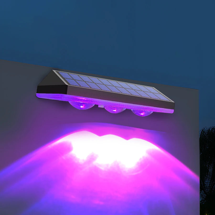 Super Bright Solar Lights RGB and Warm White Solar LED Step Lights Outdoor Fence Wall Lights IP65 Waterproof Decor Solar Lamps