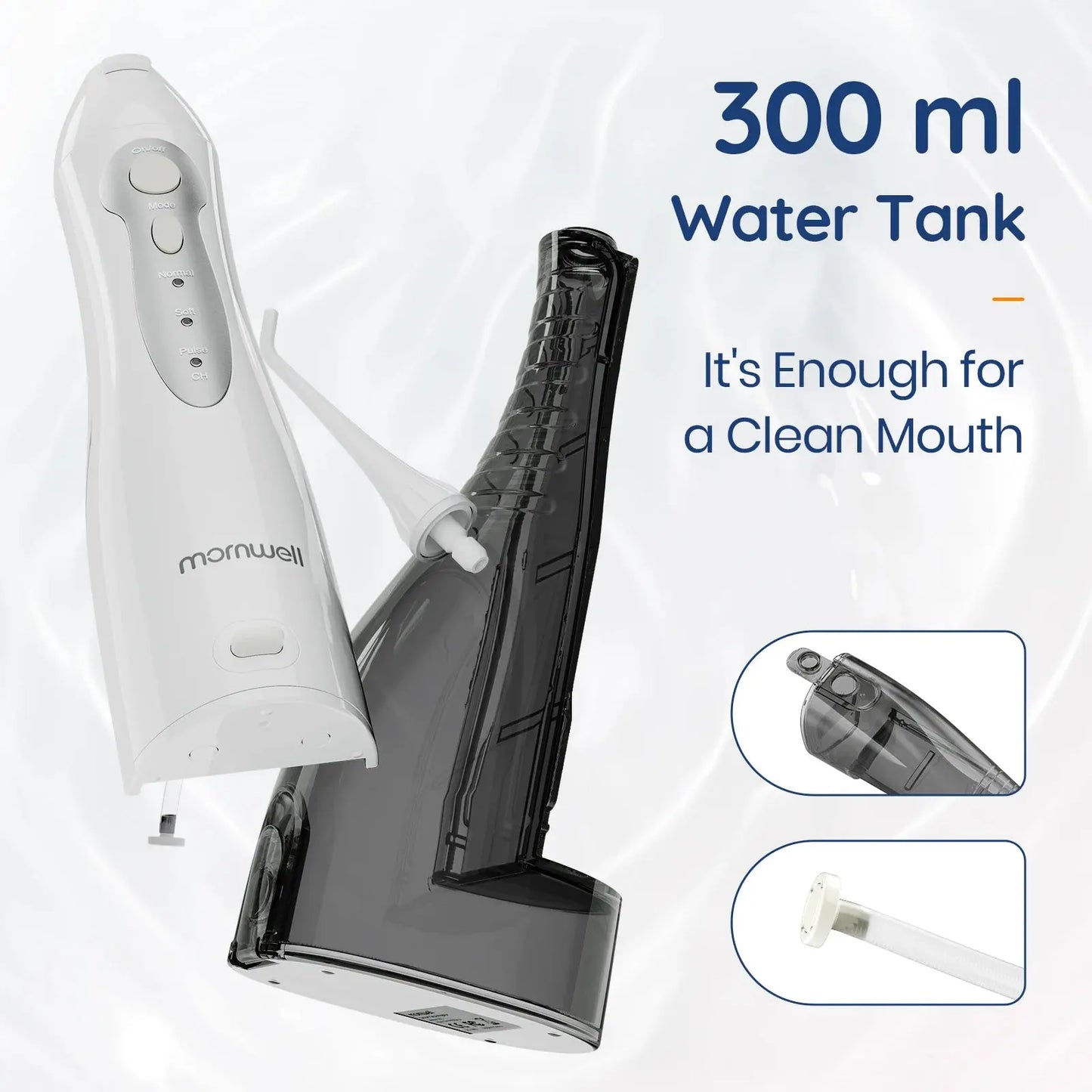 Oral Irrigator USB Rechargeable Water Flosser Portable Dental Water Jet 300ML Water Tank Waterproof Teeth Cleaner WardBoyzPROShop