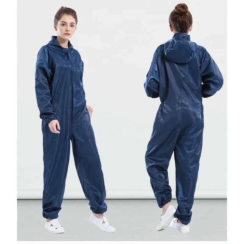 One-piece Coveralls Clean Clothes Hood Cleanroom Garments Clean Food Dust-proof Paint Work Clothing Unisex Protective Overalls