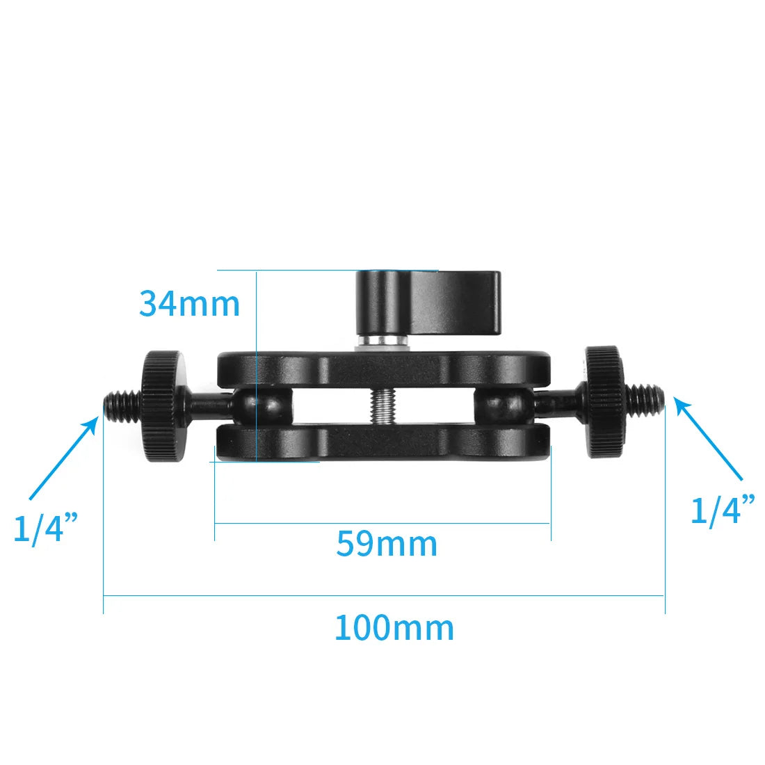 360° Ballhead Magic Arm Double Ball Head Adapter 1/4" Screw Monitor Mount for Gopro Insta360 Holder Lights Phone Stand Bracket
