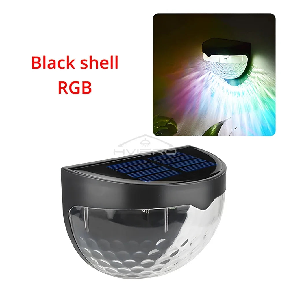 LED Solar Fence Lamp Outdoor Waterproof Wall Lights Corrugated Lights for Fence Terrace Garden Path Decorative Light Warm White