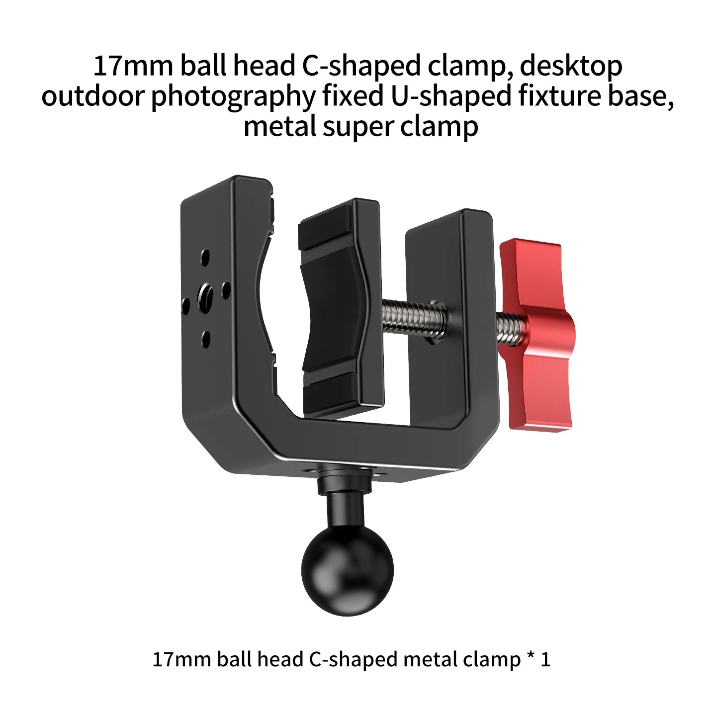 Super Clamp 1/4 ARRI Hole 17mm Ball Head for Gopro Hero 13 12 Insta360 for DJI Osmo Action DSLR Camera Desk Stand Accessories